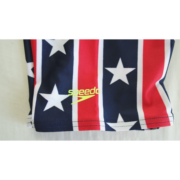 Speedo Men's Jammer Swimsuit 32 Red White Blue Star Lane ProLT Fabric MSRP$33 - Picture 8 of 8